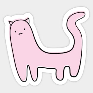 Cute Silly Simple Minimalist Pastel Pink Cat Peach Pattern Sticker